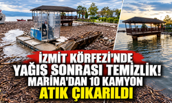 İzmit Körfezi'nde yağış sonrası temizlik! Marina'dan 10 kamyon atık çıkarıldı