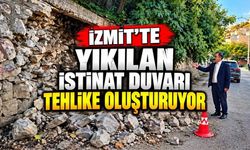 İzmit'te Yıkılan İstinat Duvarı Tehlike Oluşturuyor
