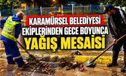 Karamürsel Belediyesi Ekiplerinden Gece Boyunca Yağış Mesaisi