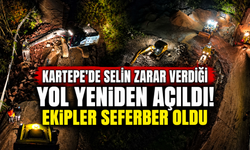 Kartepe'de selin zarar verdiği yol yeniden açıldı! Ekipler seferber oldu