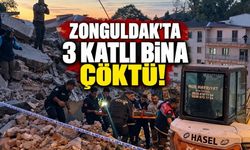 Zonguldak'ta 3 katlı bina çöktü! 2 kişi enkaz altında kaldı