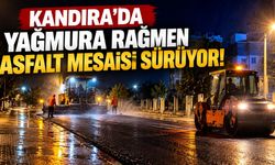 Kandıra’da Yağmura Rağmen Asfalt Mesaisi Sürüyor