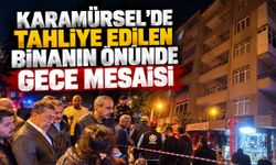Karamürsel’de Tahliye Edilen Binanın Önünde Gece Mesaisi: Mecit Erdoğan Vatandaşlarla Buluştu