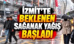 İzmit’te Beklenen Sağanak Yağış Başladı