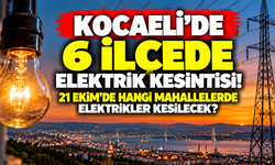 Kocaeli'de 6 ilçede elektrik kesintisi! 21 Ekim'de hangi mahallelerde elektrikler kesilecek?