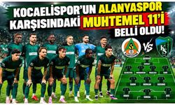 Kocaelispor'un Alanyaspor karşısındaki muhtemel 11'i belli oldu! İşte sahaya çıkması beklenen kadro