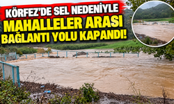 Körfez'de sel nedeniyle mahalleler arası bağlantı yolu kapandı!