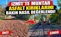 İzmit’te muhtar asfalt kırıklarını bakın nasıl değerlendirdi!