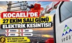 Kocaeli'de 27 Ekim Salı günü elektrik kesintisi! Hangi ilçelerde elektrikler kesilecek?