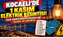 Kocaeli'de 1 Kasım Pazar elektrik kesintisi! 5 ilçede saatlerce elektrik olmayacak