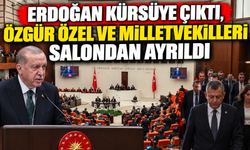 Erdoğan kürsüye çıktı, Özgür Özel ve milletvekilleri salondan ayrıldı