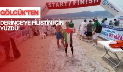 Gölcük'ten Derince'ye kadar Gazze ve Filistin için yüzdü