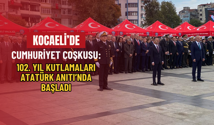 Kocaeli’de Cumhuriyet coşkusu: 102. yıl kutlamaları Atatürk Anıtı’nda başladı