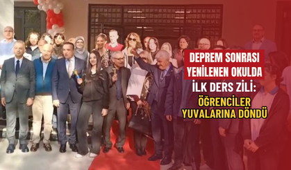 Deprem sonrası yenilenen okulda ilk ders zili: Öğrenciler yuvalarına döndü