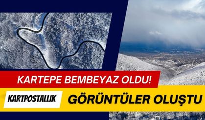 Kartepe bembeyaz oldu! Kartpostallık görüntüler oluştu
