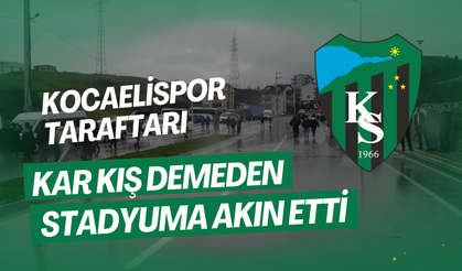 Kocaelispor taraftarı kar kış demeden stadyuma akın etti
