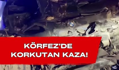 KÖRFEZ'DE ZİNCİRLEME KAZA: ARAÇLAR HURDAYA DÖNDÜ, 3 YARALI