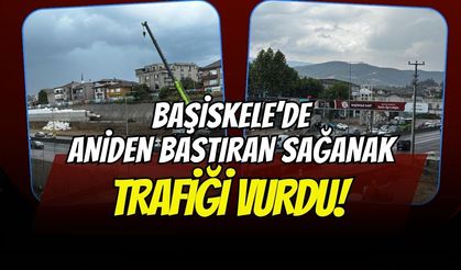 Başiskele'de Aniden Bastıran Sağanak Trafiği Vurdu