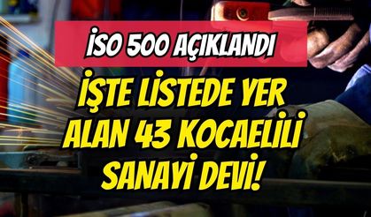 İSO 500 Açıklandı: İşte Listede Yer Alan 43 Kocaelili Sanayi Kuruluşu!