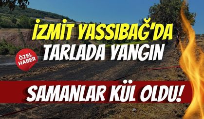 İzmit Yassıbağ’da Tarlada Yangın: Samanlar Kül Oldu