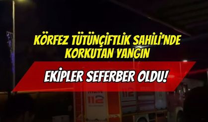 Körfez Tütünçiftlik Sahili’nde Korkutan Yangın: Ekipler Seferber Oldu!