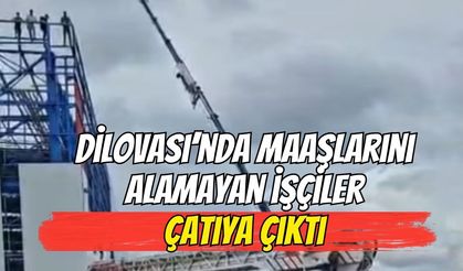 Dilovası’nda maaşlarını alamayan işçiler çatıya çıktı