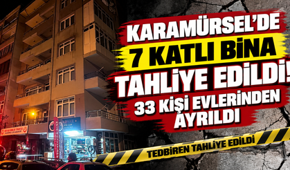Karamürsel'de 7 katlı bina tahliye edildi! 33 kişi evlerinden ayrıldı