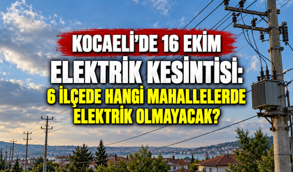 Kocaeli’de 16 Ekim elektrik kesintisi: 6 ilçede hangi mahallelerde elektrik olmayacak?