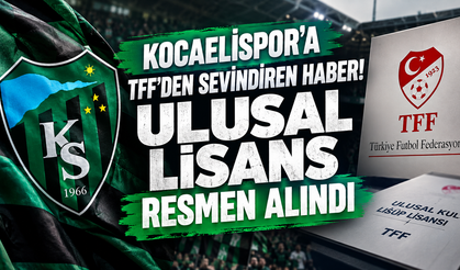 Kocaelispor’a TFF’den sevindiren haber! Ulusal Lisans resmen alındı