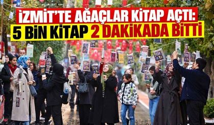 İzmit’te Ağaçlar Kitap Açtı 5 Bin Kitap 2 Dakikada Bitti