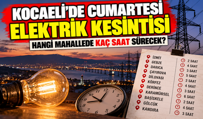 Kocaeli’de cumartesi elektrik kesintisi: Hangi mahallede kaç saat sürecek?