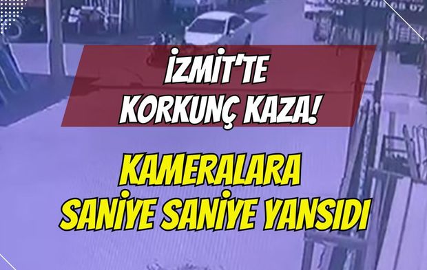 İzmit’te Korkunç Motosiklet Kazası! Savrulma Anı Saniye Saniye Kamerada