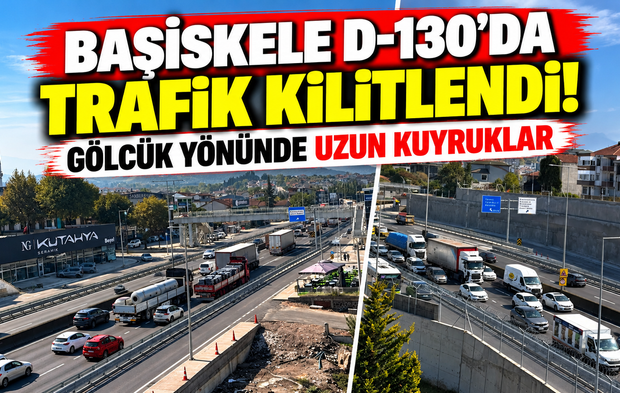 Başiskele D-130’da trafik kilitlendi! Gölcük yönünde uzun kuyruklar