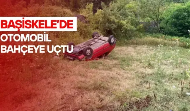 Başiskele’de takla atan otomobil 7 metreden bahçeye uçtu 