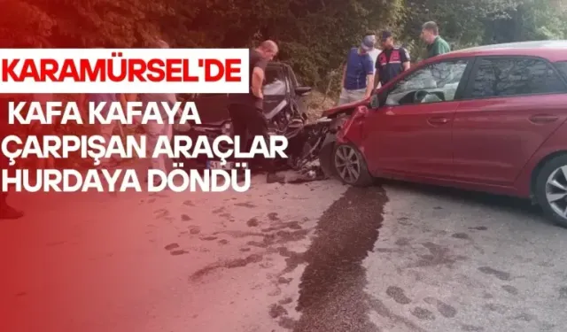 Karamürsel'de çarpışma sesi mezarlık yolunu inletti