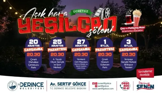 Derince'de Açık Hava Yeşilcam Şöleni Başlıyor