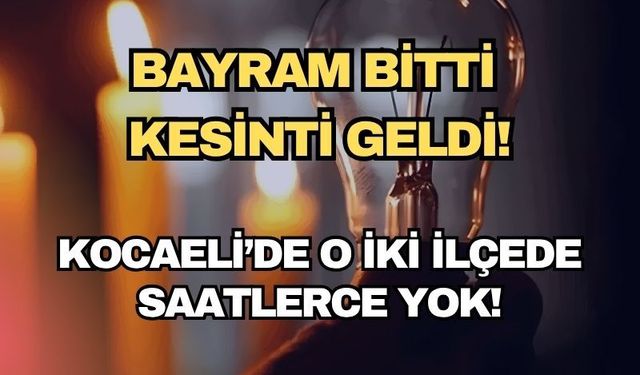 Kocaeli Elektrik Kesintisi: 31 Mayıs Pazar Kartepe ve Dilovası'nda SEDAŞ Elektrikleri Kesecek!