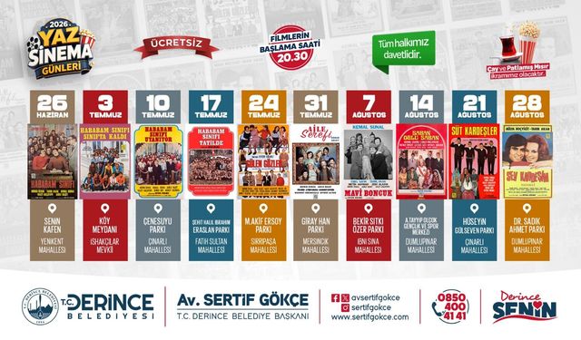 Derince'de Yeşilçam Nostaljisi: 2026 Yaz Sinema Günleri 26 Haziran'da Başlıyor