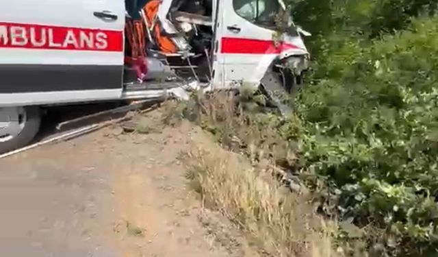 Kandıra-Kaynarca Yolunda Can Pazarı! Ambulans Köprü Girişinde Dere Yatağına Uçmaktan Son Anda Kurtuldu