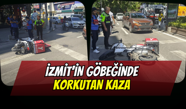 İzmit'in Göbeğinde Korkutan Kaza