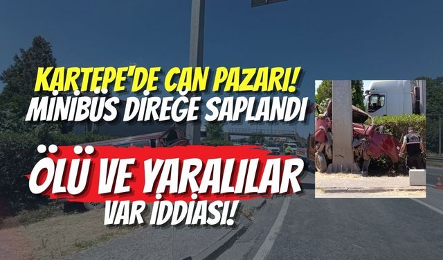 Kartepe'de Can Pazarı! Minibüs Direğe Saplandı, Ölü ve Yaralılar Var İddiası!