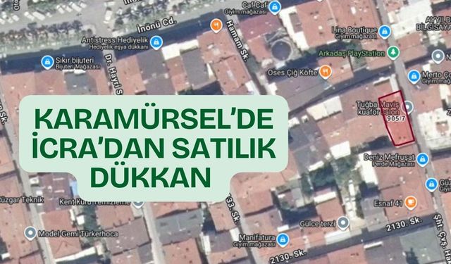 Karamürsel'de İcradan Satılık Dükkan