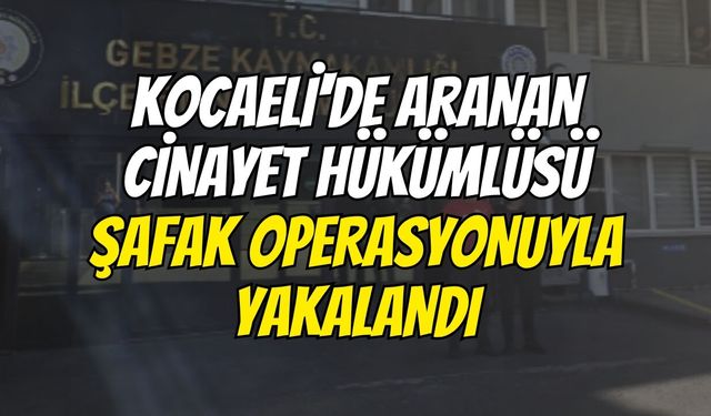 Kocaeli'de Aranan Cinayet Hükümlüsü Şafak Operasyonuyla Yakalandı