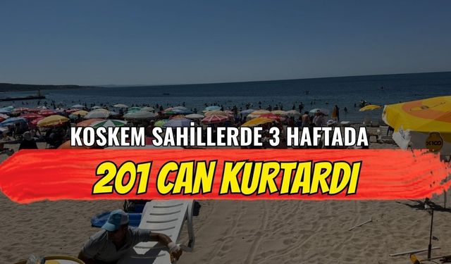 KOSKEM Sahillerde 3 Haftada 201 Can Kurtardı