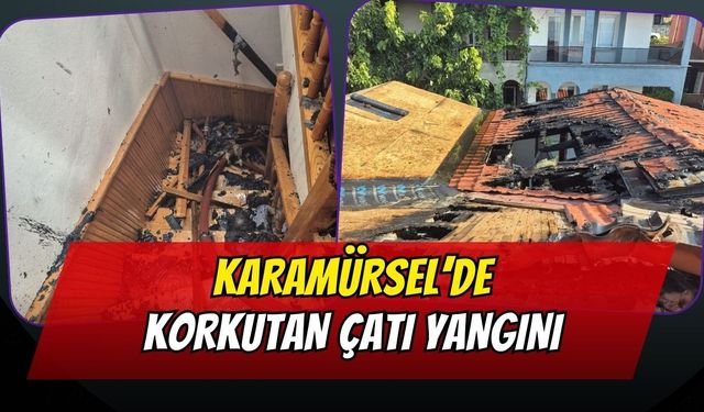 Karamürsel'de Korkutan Çatı Yangını