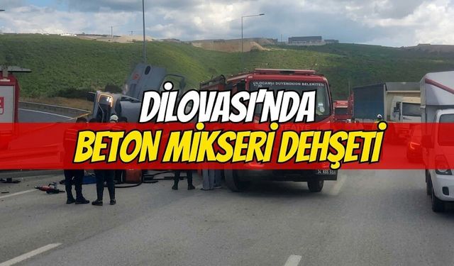 Dilovası rampasında beton mikseri dehşeti: Sürücü araçta sıkıştı