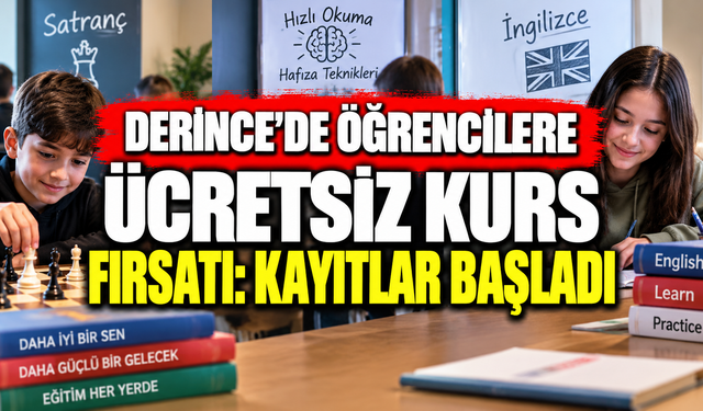 Derince’de öğrencilere ücretsiz kurs fırsatı: Kayıtlar başladı