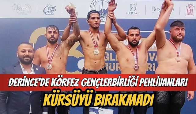 Derince’de Körfez Gençlerbirliği pehlivanları kürsüyü bırakmadı