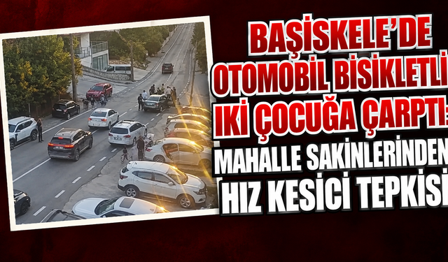 Başiskele'de otomobil bisikletli iki çocuğa çarptı: Mahalle sakinlerinden hız kesici tepkisi