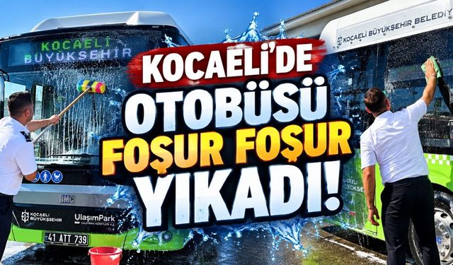Kocaeli’de Otobüsü Foşur Foşur Yıkadı